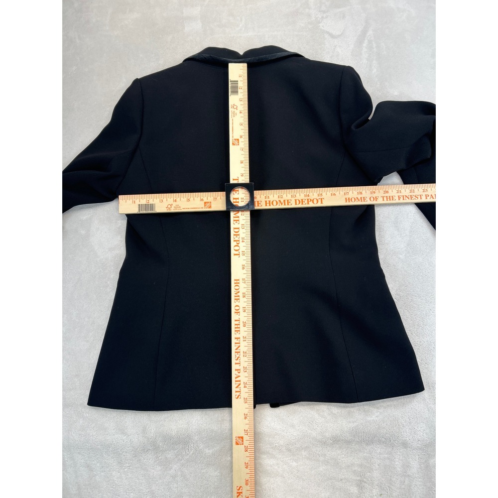 Tahari Arthur S. Levine Pant Suit Women 12 Black Velvet Trim Double Breasted Vtg - Picture 4 of 15